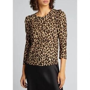 A.L.C.‎ Karlie Leopard Print Puff-Sleeve T-Shirt Size XS New with Tags